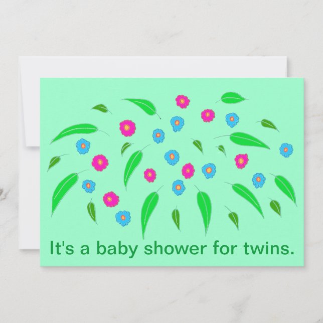 Spray of Blume Twins Baby Shower Einladungen (Vorderseite)