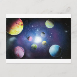 Spray Paint Art Space Galaxy Malerei Postkarte