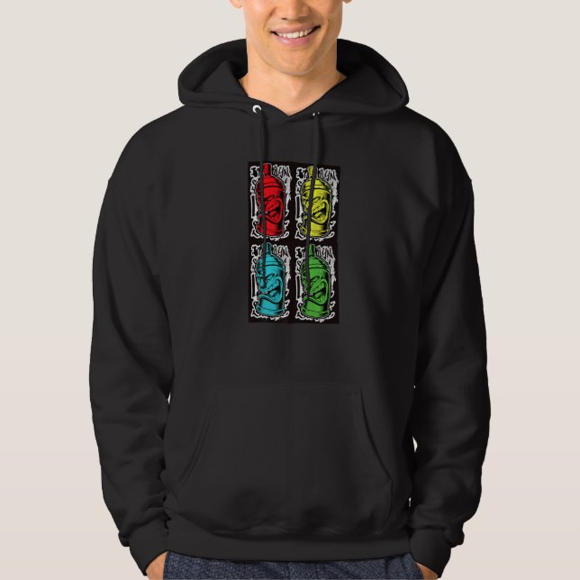 Spray Paint Cans Street Retro Graffiti 80's Old Sk Hoodie (Vorderseite)