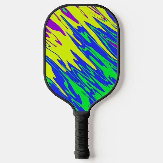 Spray Paint Mardi Gras Blue Pickleball Schläger (Vorderseite)
