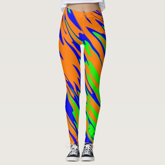 Spray Paint Orange Blue Limon Leggings (Vorderseite)