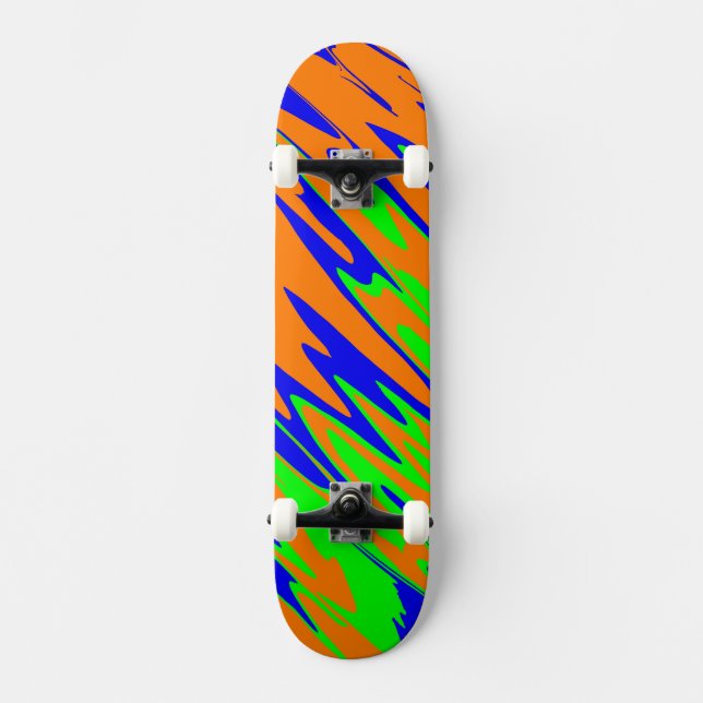 Spray Paint Orange Blue Limon Skateboard (Vorderseite)