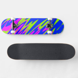 Spray Paint Pink Limon Blue Skateboard