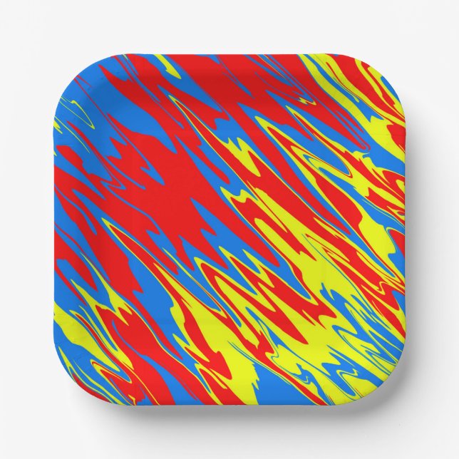 Spray Paint Red Yellow Blue Pappteller (Vorderseite)