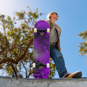 Spray Paint Spritzer Effect Lila Skateboard