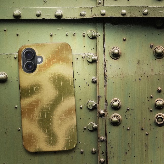 Spray Painted Tactical Camouflage Muster braun iPhone 16 Hülle (Spray Painted Tactical Camo Pattern Brown iPhone Case)