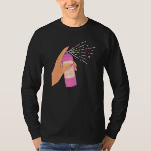 Spray Sparkle in der Hand Herz glücklich sein, hel T-Shirt