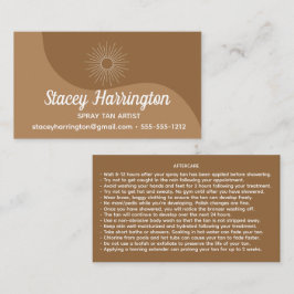 Spray Tan Artist Mobile Tanning Visitenkarte