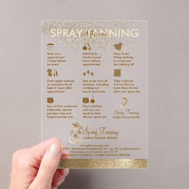Spray Tan Bronze Sun Transparent Acryleinladungen (Insitu (Handheld))
