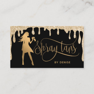 Spray Tan Mobile Spray Tan Gold Glittering Girl Visitenkarte