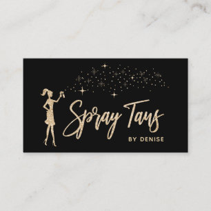 Spray Tan Mobile Spray Tan Gold Glittering Girl Visitenkarte
