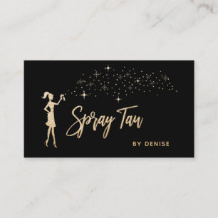 Spray Tan Mobile Spray Tan Gold Glittering Girl Visitenkarte