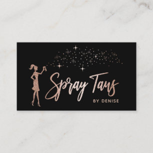 Spray Tan Mobile Spray Tan Gold Glittering Girl Visitenkarte