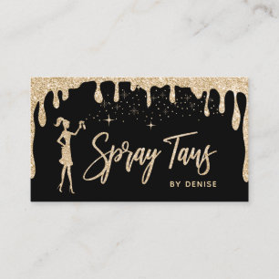Spray Tan Mobile Spray Tan Gold Glittering Girl Visitenkarte