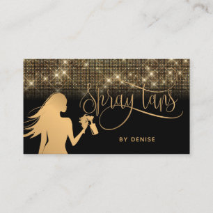 Spray Tan Mobile Spray Tan Gold Glittering Girl Visitenkarte