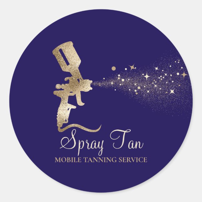 Spray Tan Mobile Tanning Air Brush Marine Runder Aufkleber (Vorderseite)