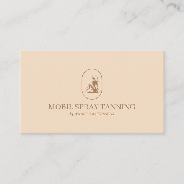 Spray Tanning Frau Boho Body Skincare Visitenkarte (Vorderseite)