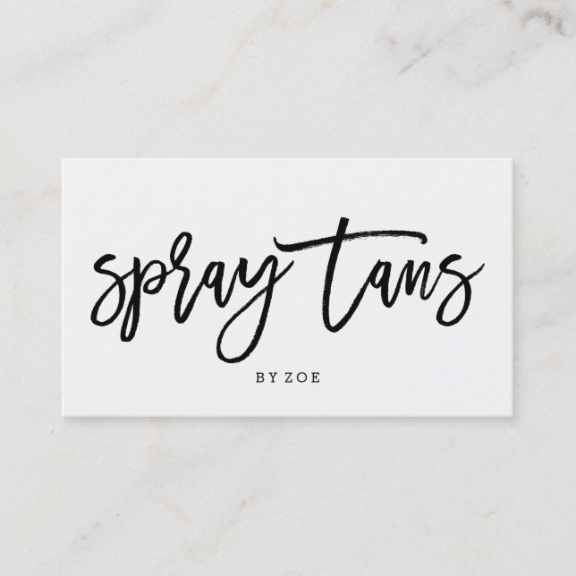 Spray Tans Logo Schwarz einfache minimalistische T Visitenkarte (Vorderseite)
