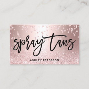 Spray tans Rose Gold Glitzer Metallkonfetti Visitenkarte