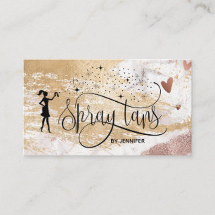 Spray tans Skript Gold Glitzer Pinselstriche Herze Visitenkarte