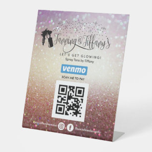 SPRAY TANS VENMO QR CODE SIGNE PÉDESTAL