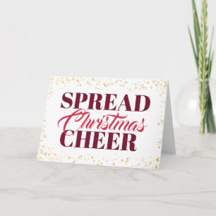 Spread Christmas Cheer Burgundy Red Script Karte