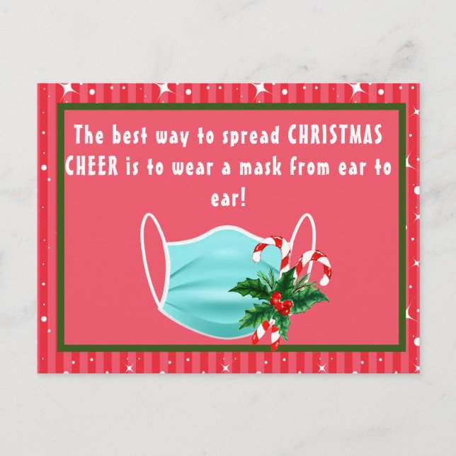 Spread Christmas Cheer Mask Postkarte (Vorderseite)