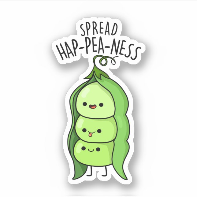 Spread Hap-pea-ness Funny Peas Pub Aufkleber (Vorderseite)