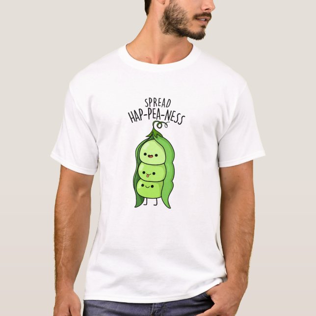 Spread Hap-pea-ness Funny Peas Pub T-Shirt (Vorderseite)
