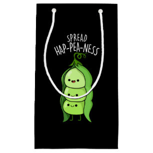Spread Hap-pea-ness Funny Peas Pun Dark BG Kleine Geschenktüte