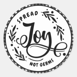 Spread Jonot Germs Black & White Bauernhof Kariert Runder Aufkleber