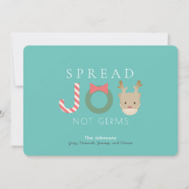 Spread JOY Reindeer Mask Blue Christmas Feiertagskarte