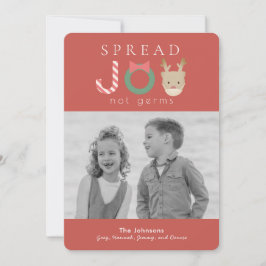 Spread JOY Reindeer Mask Red Christmas Photo Feiertagskarte