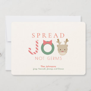 Spread JOY Reindeer Mask White Christmas Feiertagskarte