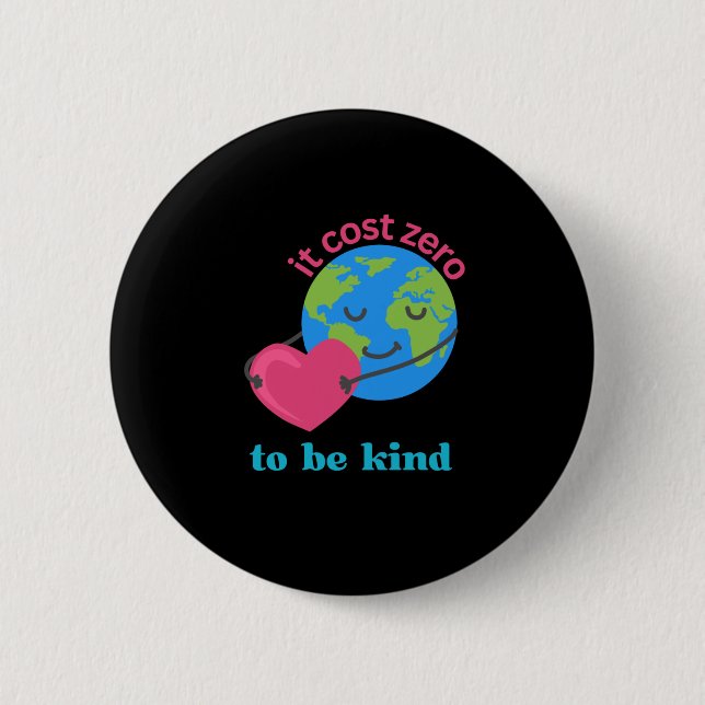 Spread Kindness Earth and Heart Illustration Stick Button (Vorderseite)