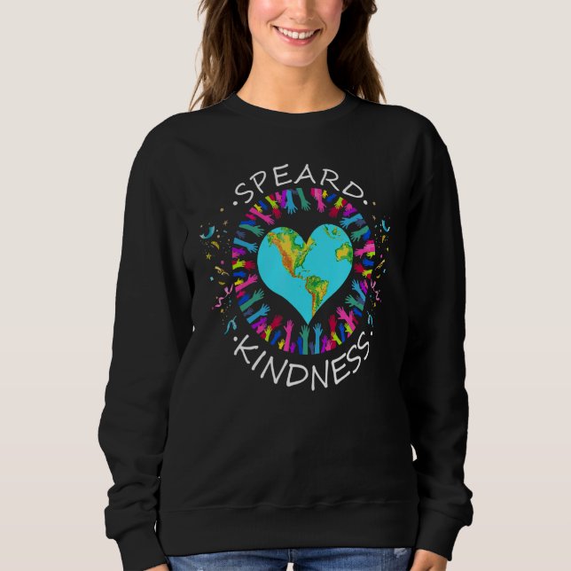 Spread Kindness Handprint Positive Inspirational T Sweatshirt (Vorderseite)