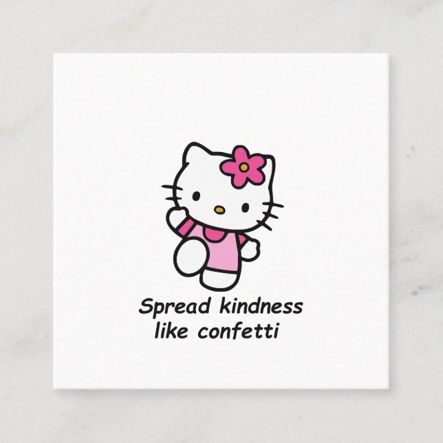Spread Kindness Like Confetti Quadratische Visitenkarte (Vorderseite)
