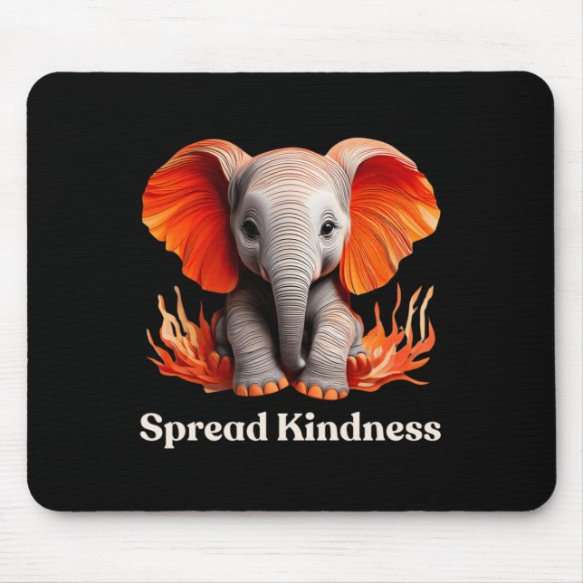 Spread Kindness Niedlich Orange-rötliche Ba Mousepad (Vorne)