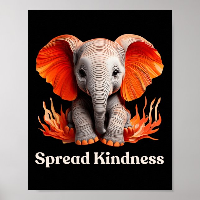 Spread Kindness Niedlich Orange-rötliche Ba Poster (Vorne)