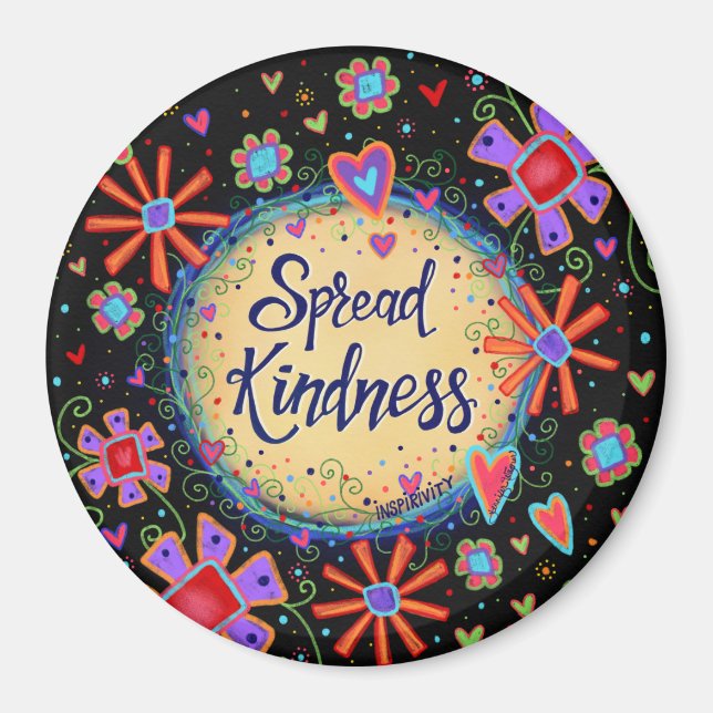 Spread Kindness Trendy Fun Floral Moderne Hübsch Magnet (Vorne)