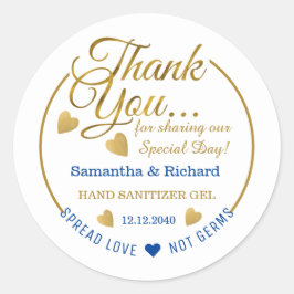 Spread Liebe Blue Gold Vielen Dank Sanitizer Gefal Runder Aufkleber