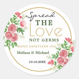 Spread-Liebe Hand Sanitizer Gastgeschenk Hochzeit Runder Aufkleber