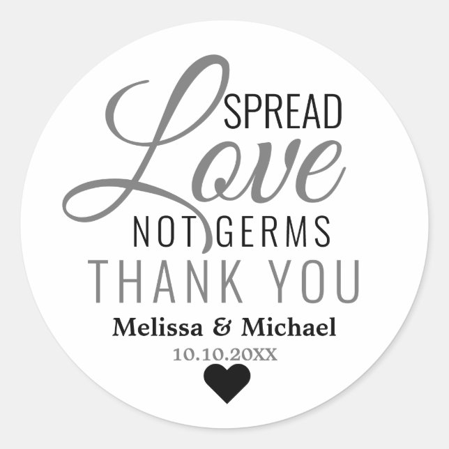 Spread-Liebe Nicht Germs Hand Sanitäter Vielen Dan Runder Aufkleber (Vorderseite)