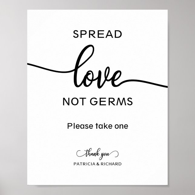 Spread-Liebe nicht Germs Hand Sanitizer Favoriten  Poster (Vorne)