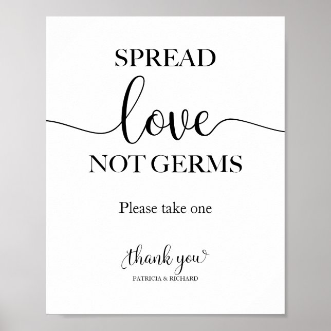 Spread-Liebe nicht Germs Hand Sanitizer Favoriten  Poster (Vorne)