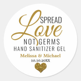 Spread-Liebe Nicht Germs Sanitizer Goldenes Herz Runder Aufkleber