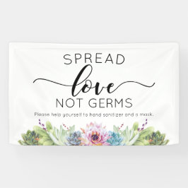 Spread-Liebe Nicht Germs Sukkuläres Wasserfarbenba Banner