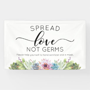 Spread-Liebe Nicht Germs Sukkuläres Wasserfarbenba Banner