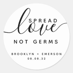 Spread-Liebe nicht Germs Wedding Hand Sanitizer Runder Aufkleber