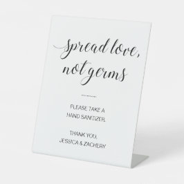 Spread-Liebe nicht Keime Hand Sanitäter Hochzeit Sockelschild